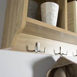 Simple Wall-mounted Wooden Coat Rack 0452