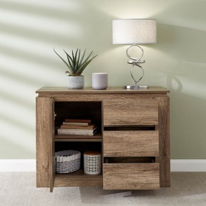 Moderne træfarvet stue multifunktionelt opbevaringsskab 0456