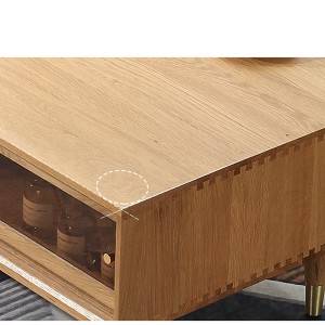 Moderní jednoduchý dubový masivní konferenční stolek kombinace#čajový stolek 0007