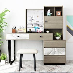 Nordic Dressing Table Bedroom Small Apartment Dressing Table Stool Combination Classical Plate Dressing Table Economical Table 0005