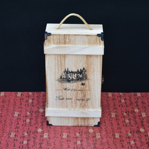 Rode wijn houten kist