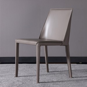 Nordic Light Luxury Hotel Household Industrial Style Saddle Leather Dining Chair 0265