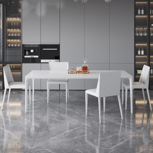 Moderna minimalistična pravokotna domača kamnita jedilna miza 0269