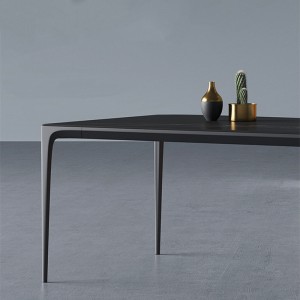 Scandinavische minimalistische rechthoekige rotsplaat Huishoudelijke lichte luxe eettafel 0275