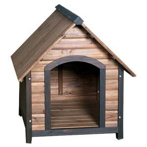 Caseta de madeira para cans de madeira con forma de cabana Bohn