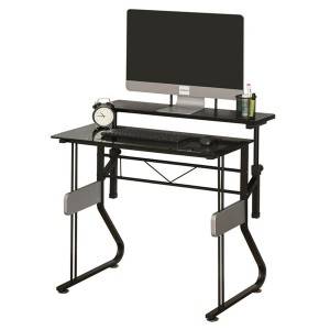 Mesa de computador para escrita com suporte de monitor ajustável em altura e almofadas para os pés para estação de trabalho de escritório doméstico