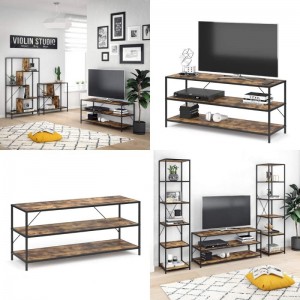 Multilayer Multi-Function Iron Wood Combined TV Cabinet 0642
