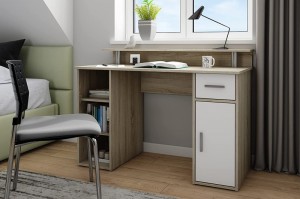 Nowoczesne, proste, wielofunkcyjne biurko z drewna 0644