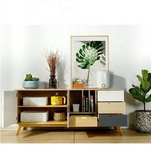 Kabinet TV kayu solid modern minimalis Nordic 0501