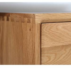 Minimalist White Oak Solid Wood Retractable TV Stand#0016