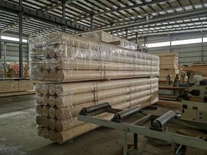Utendørs tømmerbearbeidingsfabrikk Douglasgran-tømmersøyle Gammel bygningspaviljong Lang størrelse kolonne-1