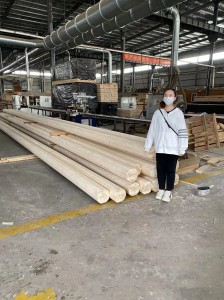 Panlabas na Log Processing Factory Douglas Fir Log Column Sinaunang Gusali Pavilion Long Size Column-1