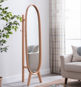 Household Solid Wood Nordic Ins Wind Dressing Whole Body Floor Multi-Function Hanging Clothes Bedroom Floor Dressing Mirror 0035