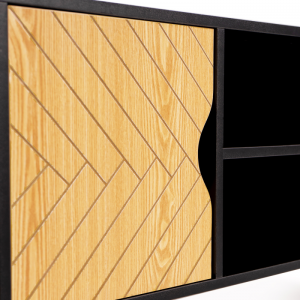 Retro 2-gonhi Wooden Patterned TV Cabinet 0383