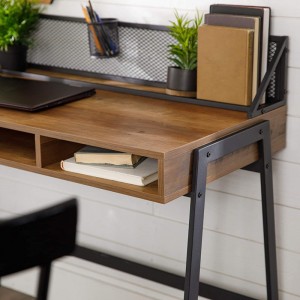 Simple Combination of Iron and Wood with Storage for Student Writing Desk 0324