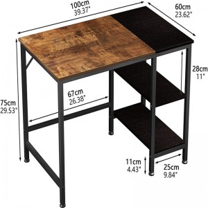 Амерыканскі камп'ютэрны стол з простым зрошчваннем жалезнага дрэва ў стылі рэтра 0328