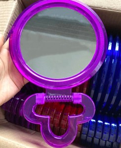Färgglada Candy Color Badrumsspegel Hem med spegel Kosmetisk Bälte Handtag Hanger Mirror