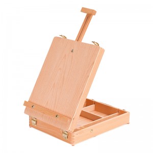 Desktop Wooden Beech Sketch Storage Box Easel 0415