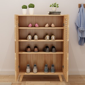 Nordic Simple Pine Olona-Layer Ibi ipamọ Shoe Cabinet 0416