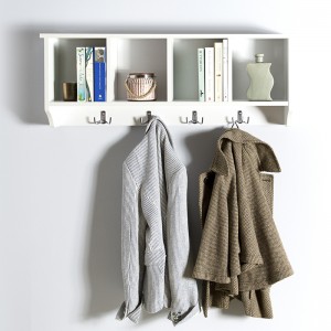Simple Wall-mounted Wooden Coat Rack 0452