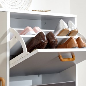 Nordic Simple Wooden Double Layer Shoe Cabinet 0473