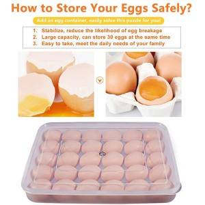 Recipiente para ovos de 77 l, estante para ovos con tapa, apto para 30 ovos 0494
