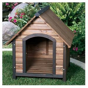 Caseta de madeira para cans de madeira con forma de cabana Bohn