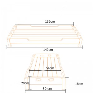 Složivi jednostruki krevet od punog drva za dječji vrtić u pauzi za ručak 0599