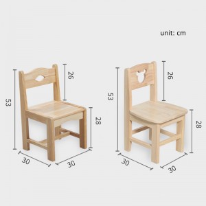 Predšolski stol iz lesa in gume za vrtec 0601