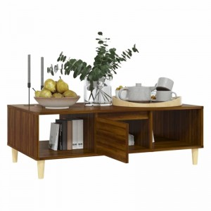 Eenvoudige en praktische salontafel met bruin eikeneffect 0634