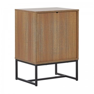 Modern Simple Iron Wood Household Bedside Cabinet 0648