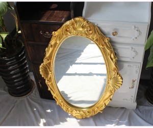 Espello de baño de luxo tallado con marco de poliuretano