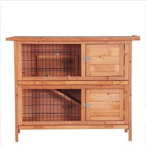 Solid Wood Rabbit Cage Diki uye Pakati Pedyo Cage 0204