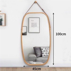 Cermin bulat hiasan Nordic cermin panjang penuh yang dipasang di dinding 0445