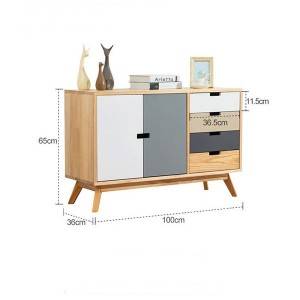Armário lateral para sala de estar simples em madeira maciça nórdica 0503