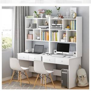 Desk with Bookshelf Combination White Computer Desk ຫ້ອງນອນເດັກຍິງ