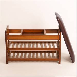 Masivní dřevěná stolička na přebalování bot botník jednoduchý moderní kreativní taburet k pohovce multifunkční nízký taburet na sezení úložný taburet měkký polštářek-0110