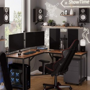 Домашний офис L-образный угловой офисный компьютерный стол 0663