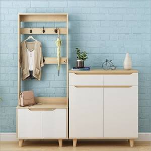 کابینت کفش با چوب لباسی ترکیبی یکپارچه قفسه لباس اروپای شمالی به سبک درب اتاق خواب کابینت ذخیره سازی کابینت درب خانگی