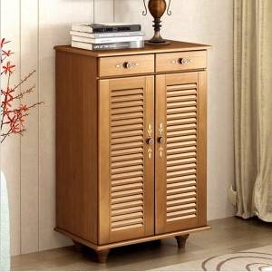 European-style solid wood shoe cabinet, multi-function hall cabinet, simple modern porch cabinet, large capacity locker storage cabinet
