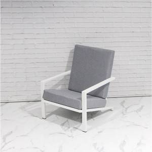 Gray garden courtyard table and chair Outdoor aluminum frame metal table and chair