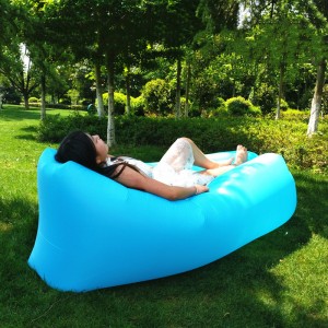 Outdoor Portable Beach Sleeping Bag Folding Single Air Sofa Cushion #Inflatable Sofa