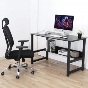 Moderner Einpersonen-Desktop-Computertisch aus Stahl und Holz 0343