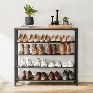 Stoep yster gaas houtbord gekombineer met vyf-laag eenvoudige skoenkas 0355