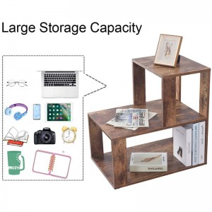 実用的でシンプルな木製小型収納本棚 0386