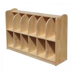 Kopshti Kindergarten Children Solid Pine Wood 12 Grid Storage cabinet 0403
