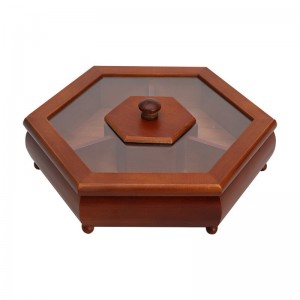 Creative Chinese Pine Solid Wood Nut Candy Storage Box 0423