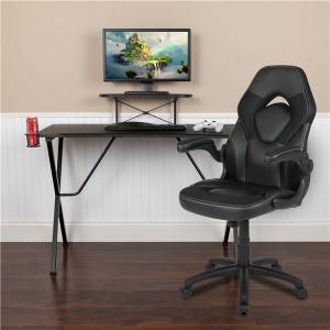 Stuhl-Set, Schreibtisch, Computer & mit Getränkehalter, Kopfhörerhaken und Monitorständer