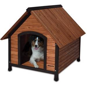 Niche pour chien en bois en forme de cabane Bohn