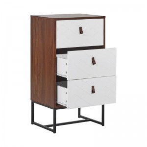 Multi Drawer Storage Iron Wood Combined Side Cabinet 0647